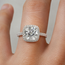 Ring Halo Pave 4.05ct Lab Grown Cushion IGI: 727534529 1ctw Eternity Diamonds 18kw Sz7 4.85g 125120095
