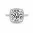 Ring Halo Pave 4.05ct Lab Grown Cushion IGI: 727534529 1ctw Eternity Diamonds 18kw Sz7 4.85g 125120095