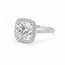 Ring Halo Pave 4.05ct Lab Grown Cushion IGI: 727534529 1ctw Eternity Diamonds 18kw Sz7 4.85g 125120095
