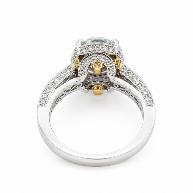 Ring Hidden Halo 3.09ct Lab Grown Diamond IGI: 743571390 0.75ctw Near Colorless Diamonds 18kw 2.6mm Sz6.5 6g 125120088