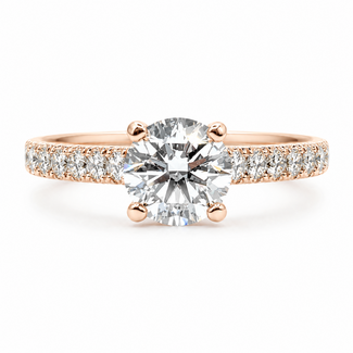 Ring Engagement .96ct Lab Grown Diamond IGI: 652461847 Hidden Halo Cathedral 0.4ctw Near Colorless Diamonds 14kr Sz4 3.1g 125120090