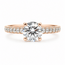 Ring Engagement .96ct Lab Grown Diamond IGI: 652461847 Hidden Halo Cathedral 0.4ctw Near Colorless Diamonds 14kr Sz4 3.1g 125120090