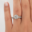 Ring Wedding Set Halo 1.09ct Round Lab Grown Diamond IGI: 763667860  0.7ctw Near Colorless Diamonds 14kw Sz6.5 7.1g 125120091
