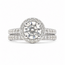 Ring Wedding Set Halo 1.09ct Round Lab Grown Diamond IGI: 763667860  0.7ctw Near Colorless Diamonds 14kw Sz6.5 7.1g 125120091