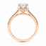Ring Engagement .96ct Lab Grown Diamond IGI: 652461847 Hidden Halo Cathedral 0.4ctw Near Colorless Diamonds 14kr Sz4 3.1g 125120090