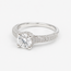 Ring Pave 1.00ct Round Lab Grown Diamond IGI: 752538437 1ctw Near Colorless Diamonds 14kw 2.8mm Sz6.25 3.75g 125120015