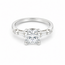 Ring Engagement 1.35ct Cushion Lab Grown Diamond IGI: 722549429 .16ctw Round & Baguette Diamonds Plat 2mm Sz5 3.7g 125100051