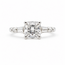 Ring Engagement 1.35ct Cushion Lab Grown Diamond IGI: 722549429 .16ctw Round & Baguette Diamonds Plat 2mm Sz5 3.7g 125100051
