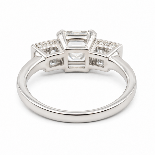 Ring 7-Stone 1.08ct Asscher Lab Grown Diamond IGI: 727512435 .60ctw Diamonds 900pt 3.52g Sz6 125100026