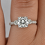Ring 3-Stone Engagement 3ct Cushion Lab Grown Diamond IGI: 752514910  .75ctw Diamonds 18kw 2.9mm Sz6.25 4.66g 125090013