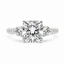 Ring 3-Stone Engagement 3ct Cushion Lab Grown Diamond IGI: 752514910  .75ctw Diamonds 18kw 2.9mm Sz6.25 4.66g 125090013