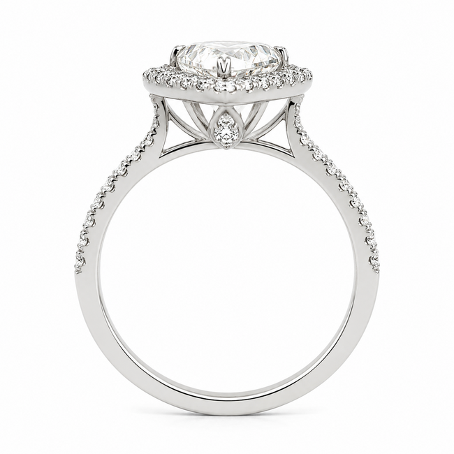 Ring Tear Drop 1.14ct Pear Lab Grown Diamond IGI: 547238563 .38ctw Round Diamonds 14kw 13x9mm Sz4.5 4.4g 125060078