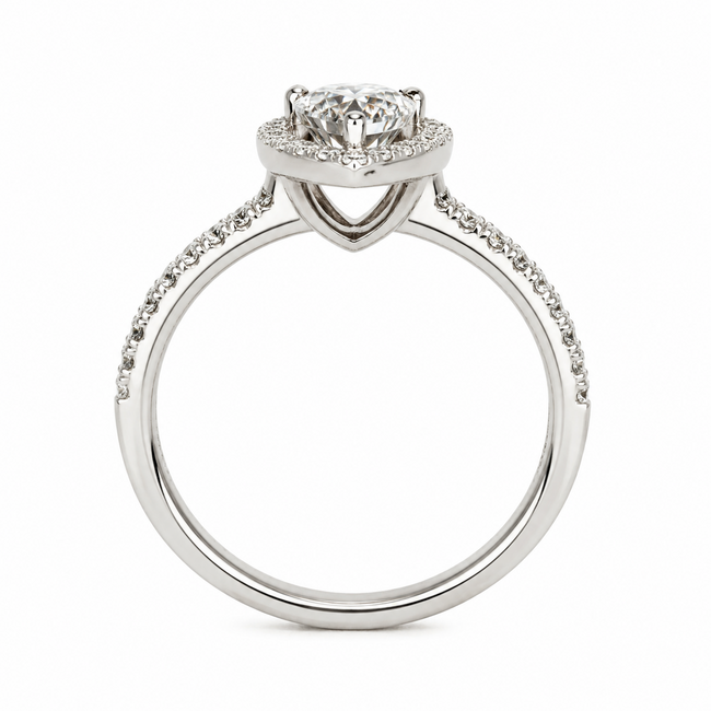 Ring Tear Drop 1.14ct Pear Lab Grown Diamond IGI: 547238563 .38ctw Round Diamonds 14kw 13x9mm Sz4.5 4.4g 125060078