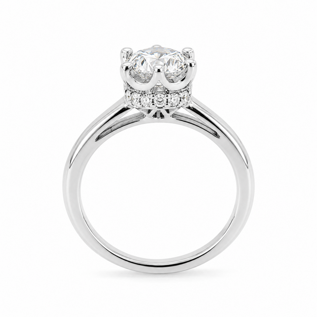 Ring Engagement .80ctw Round Lab Grown Diamond 14kw Sz3.5 2.81g 225040057