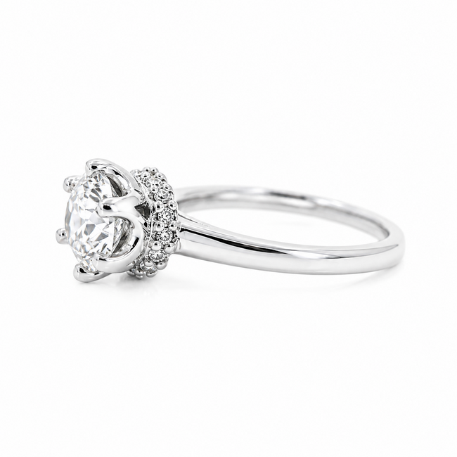 Ring Engagement .80ctw Round Lab Grown Diamond 14kw Sz3.5 2.81g 225040057