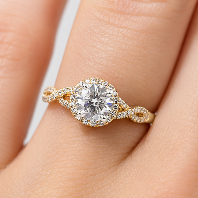 Ring 1.85ct Round Brilliant Lab Grown Diamond IGI: 713549166 1.00ctw Round Diamonds 14ky sz7 11mm 124060217