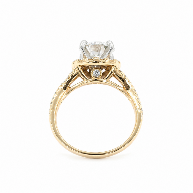 Ring 1.85ct Round Brilliant Lab Grown Diamond IGI: 713549166 1.00ctw Round Diamonds 14ky sz7 11mm 124060217