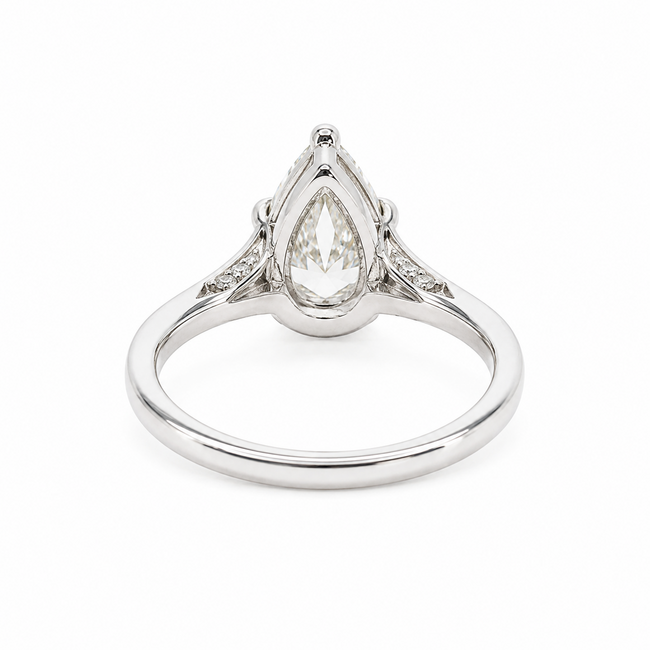Ring Tacori Diamond 1.51ct Pear Lab Grown Diamond IGI: 747576197 .07ctw Round Diamonds 950pt sz6 124050164