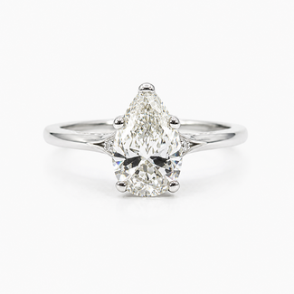 Ring Tacori Diamond 1.51ct Pear Lab Grown Diamond IGI: 747576197 .07ctw Round Diamonds 950pt sz6 124050164