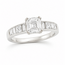 Ring Engagement 1.10ct Asscher Lab Grown Diamond IGI: LG718504428 .56ctw Princess & Baguette Diamonds 18kw Sz6 123120108