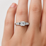 Ring Engagement 1.10ct Asscher Lab Grown Diamond IGI: LG718504428 .56ctw Princess & Baguette Diamonds 18kw Sz6 123120108
