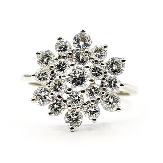 Ring Cluster 1.75ctw Round Diamonds 14kw 1.6mm Sz8.75 4.14g 226060012