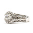 Ring Engagement Cluster 1.25ctw Round & Baguette Diamonds 10kw 5mm Sz7 6.09g 226050058
