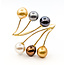 Bracelet Bypass Station 10.5-12mm Gray, Black, Golden, White Pearl 14ky 1.4mm 6.5" 19.03g 126060028