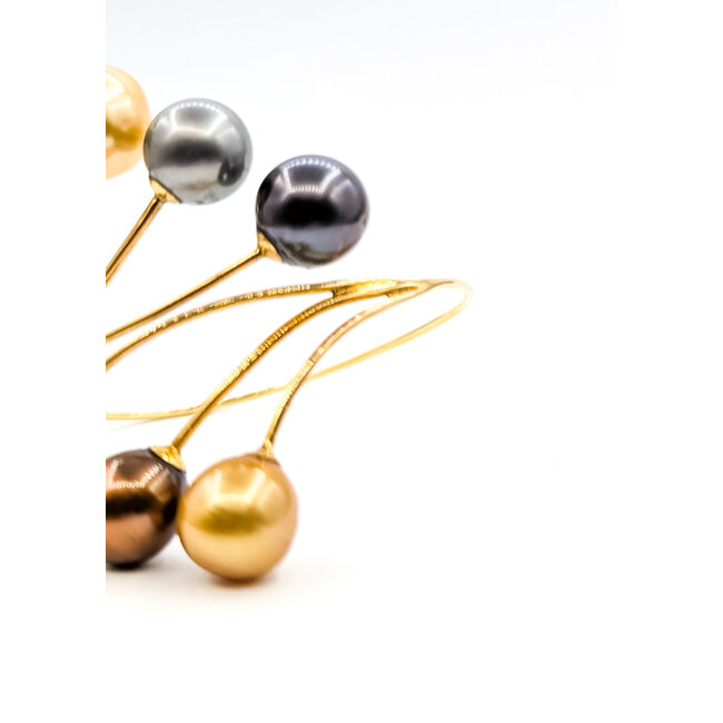 Bracelet Bypass Station 10.5-12mm Gray, Black, Golden, White Pearl 14ky 1.4mm 6.5" 19.03g 126060028