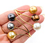 Bracelet Bypass Station 10.5-12mm Gray, Black, Golden, White Pearl 14ky 1.4mm 6.5" 19.03g 126060028