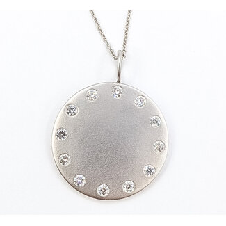 Pendant Simon G Disc 1ctw Round Diamonds 18kw 25mm 17-19" 7.79g 126060031