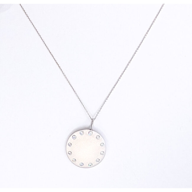Pendant Simon G Disc 1ctw Round Diamonds 18kw 25mm 17-19" 7.79g 126060031
