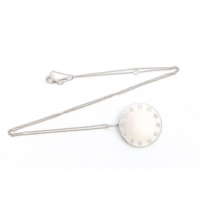 Pendant Simon G Disc 1ctw Round Diamonds 18kw 25mm 17-19" 7.79g 126060031