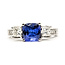 Ring 3-Stone Milgrain .76ctw Princess & Round Diamonds 2.19ct Violet Tanzanite 14kw 3mm Sz7.25 6.81g 126060029