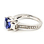Ring 3-Stone Milgrain .76ctw Princess & Round Diamonds 2.19ct Violet Tanzanite 14kw 3mm Sz7.25 6.81g 126060029