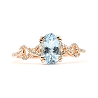 Ring Twist .17ctw Round Diamonds 1.27ct Sky Blue Aquamarine 14kr 1.25mm Sz9.5 2.49g 126060015