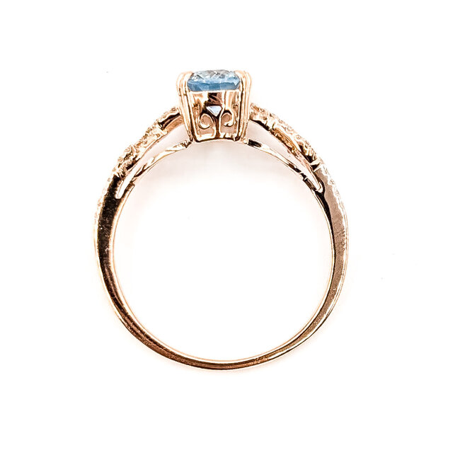 Ring Twist .17ctw Round Diamonds 1.27ct Sky Blue Aquamarine 14kr 1.25mm Sz9.5 2.49g 126060015