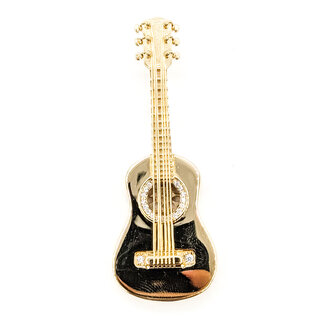 Pendant Guitar .12ctw Cubic Zirconia 14ky 2.1x.75" 10.19g 126040116