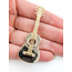 Pendant Guitar .12ctw Cubic Zirconia 14ky 2.1x.75" 10.19g 126040116