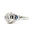 Ring Filigree .12ct Diamond .10ctw Sapphire 18kw sz6.75 1.9g 124020751