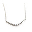 Necklace Graduated Bar Smile 1.15ctw Round Diamonds 14kw 1.4x.15" 3.56g 126060030
