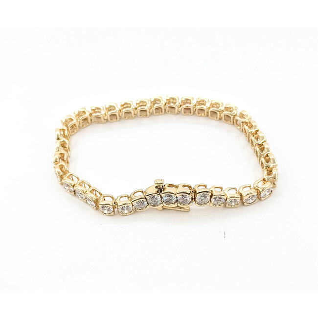 Bracelet Tennis 9ctw Round Diamonds 14ky 6.15mm 7" 20.38g 126060032