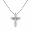 Pendant Cross W/Chain 0.26ctw Round Diamonds pt950 13x10mm 14.5x15.5" 2.44g 126020031