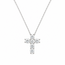 Pendant Cross W/Chain 1.00ctw Round Lab Grown Diamonds 14kw .6x.5" 16-17-18" 2.78g 126040073