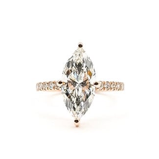 Ring Hidden Halo 3.08ct Marquise Lab Grown Diamond IGI Report: 798601617 1.00ctw Diamonds 14kr 2mm Sz8 2.38g 126040123