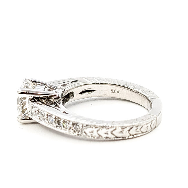 Ring Milgrain 1.58ct Round Lab Grown Diamond IGI Report: 768667399 .24ctw Round Diamonds 14kw Sz6 6.7g 126050005