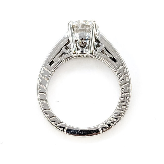 Ring Milgrain 1.58ct Round Lab Grown Diamond IGI Report: 768667399 .24ctw Round Diamonds 14kw Sz6 6.7g 126050005