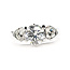 Ring Engagement 1.47ct Round Lab Grown Diamond IGI Report: 752591286 Bezel Accent .50ctw Round Diamonds 14kw 3.75mm Sz6.25 6.8g 125060097