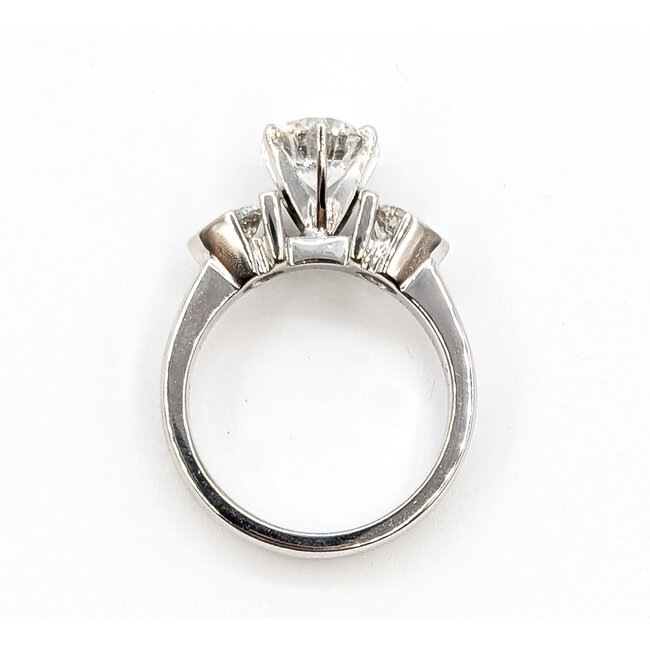 Ring Engagement 1.47ct Round Lab Grown Diamond IGI Report: 752591286 Bezel Accent .50ctw Round Diamonds 14kw 3.75mm Sz6.25 6.8g 125060097