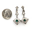 Earrings Art Deco Dangle .64ctw Round Diamonds .30ctw Green Emerald 900pt 32x15mm 5.29g 126060023